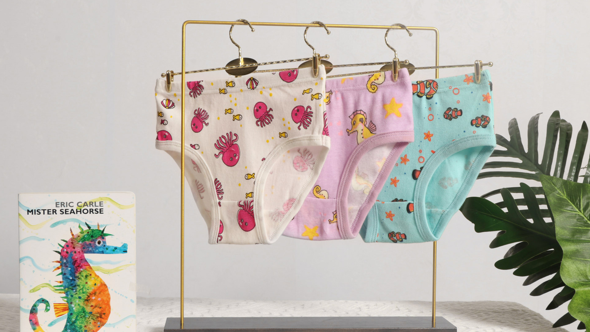 thumbnail video image 2 of Wowoo Place Toddler & Big Girls Panties 6‑Pack, Cute Assorted Print 100% Soft Cotton Underwear, 2 of 7