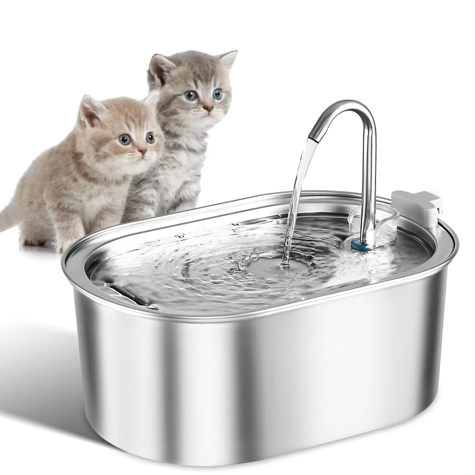thumbnail video image 2 of Deeceymbur 3.2l Stainless Steel Pet Fountain for Drinking Automatic Water Dispenser for Cats and Dogs Large Fountains with Filter, 2 of 10
