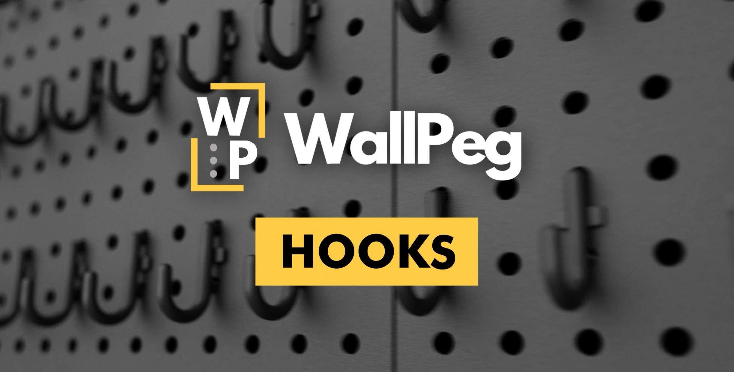 thumbnail video image 2 of Wall Peg Hook Kit - L Style Pegboard Hooks Tool Storage Garage Organizer Choice Black or White Pegs, 2 of 5