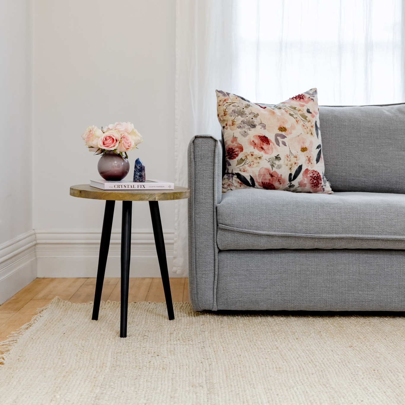 thumbnail video image 2 of Pure Accent Side Table - 18"H Round Mango Wood Table, Mid-Century Style, Handcrafted for Small Spaces, Living Room or Office, Walnut Finish, 2 of 9