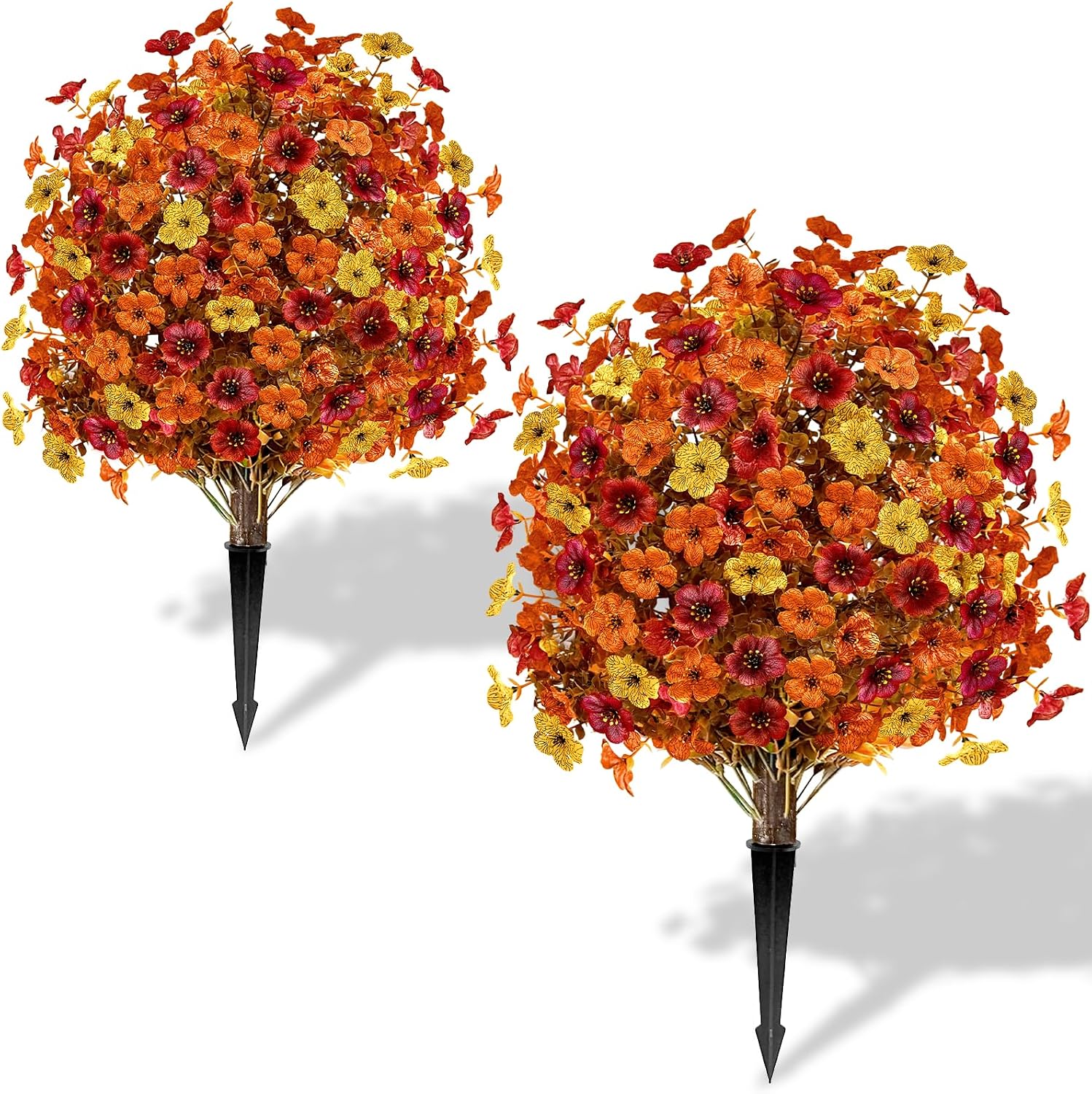 Bootleg Food Inches Violet Stump Artificial Plants Outdoor, 19.7 inch Faux Shrub in orange ...