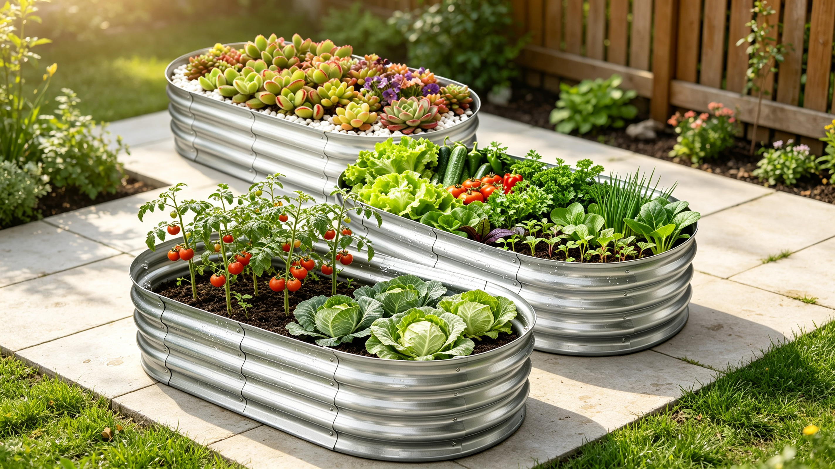 thumbnail video image 2 of HGD Raised Garden Bed Kit Oval Galvanized Metal Outdoor Planter (4 Pcs) 4 x 2 x 1 ft, 2 of 10