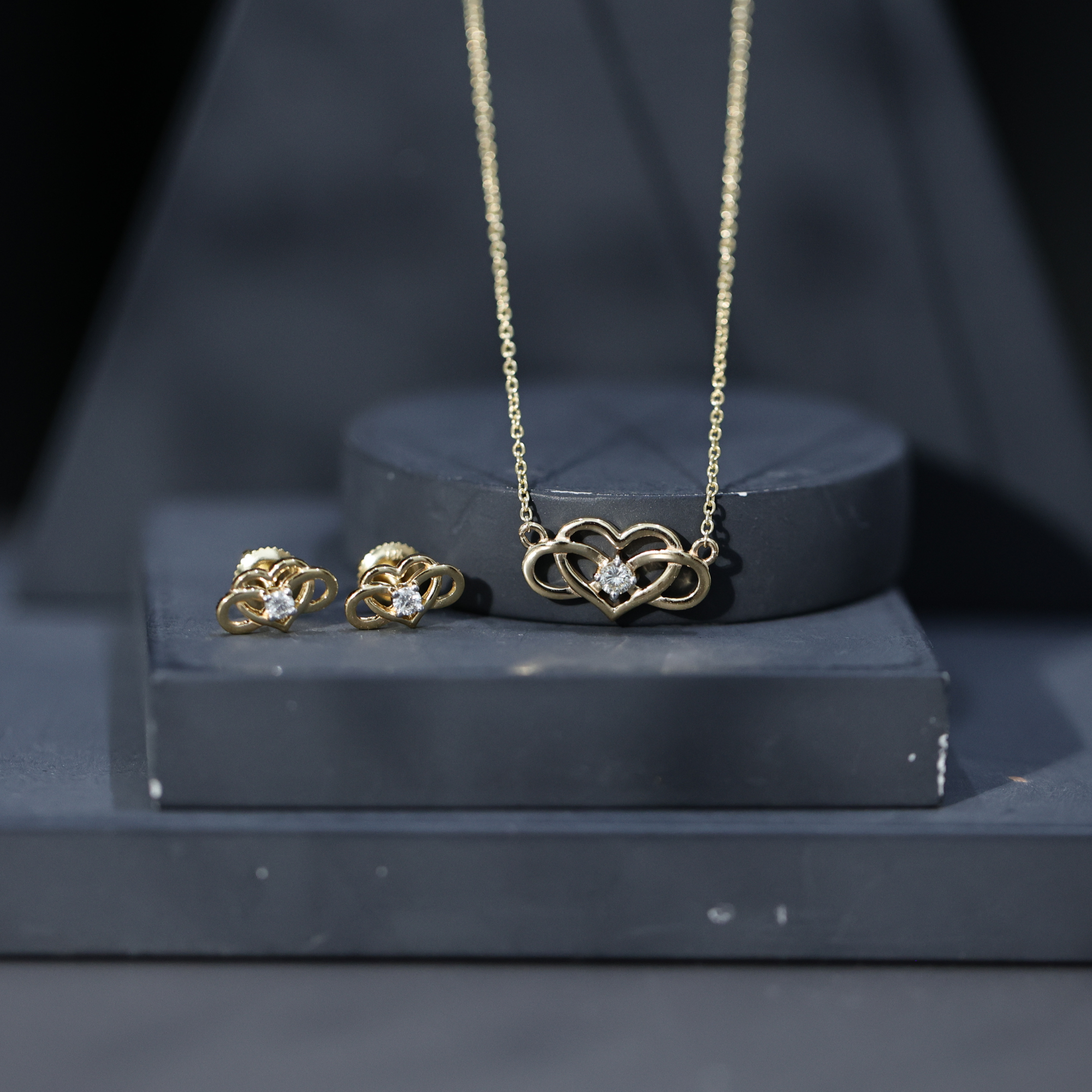 thumbnail video image 2 of Rosec Jewels Infinity Heart Jewelry Set with Diamond in Gold, Natural Diamond Earring and Pendant Set for Women (0.25 CT, HI-SI Grade, April Birthstone), 18K White Gold, 2 of 8