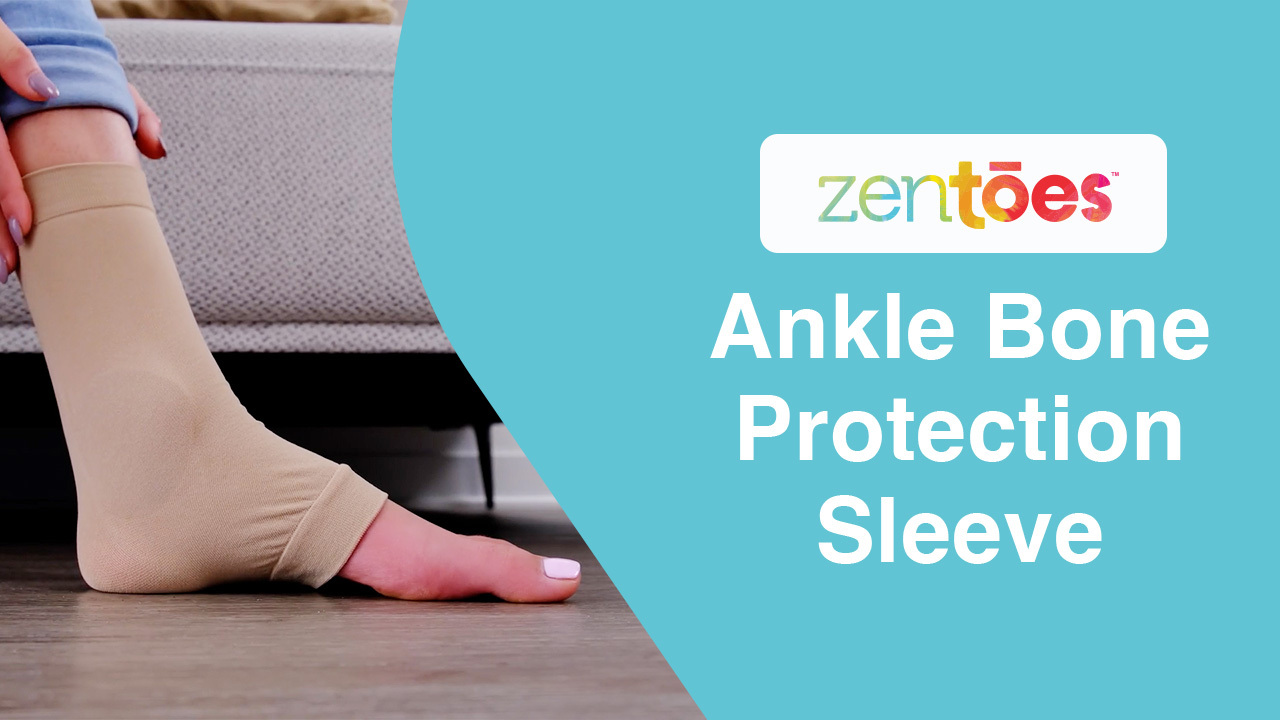 thumbnail video image 2 of ZenToes Ankle Protection Socks with Gel Pads for Boots and Skates, OSFM, 1 Pair, 2 of 9