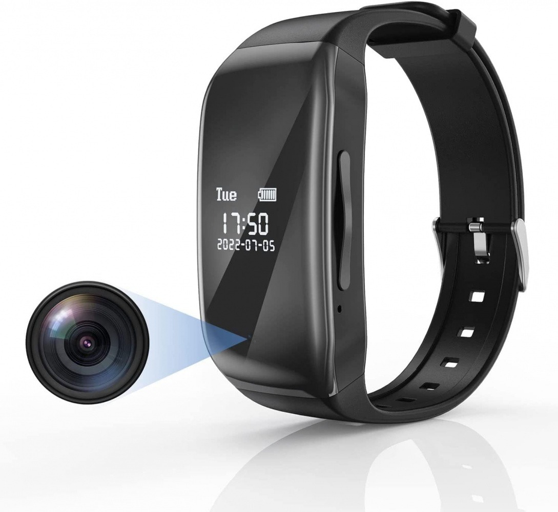 thumbnail video image 2 of HD Mini Camera Watch 64GB Video Voice Recorder Bracelet USB Flash Driver Dictaphone Noise Reduce Sound Recording Wristband, 2 of 7