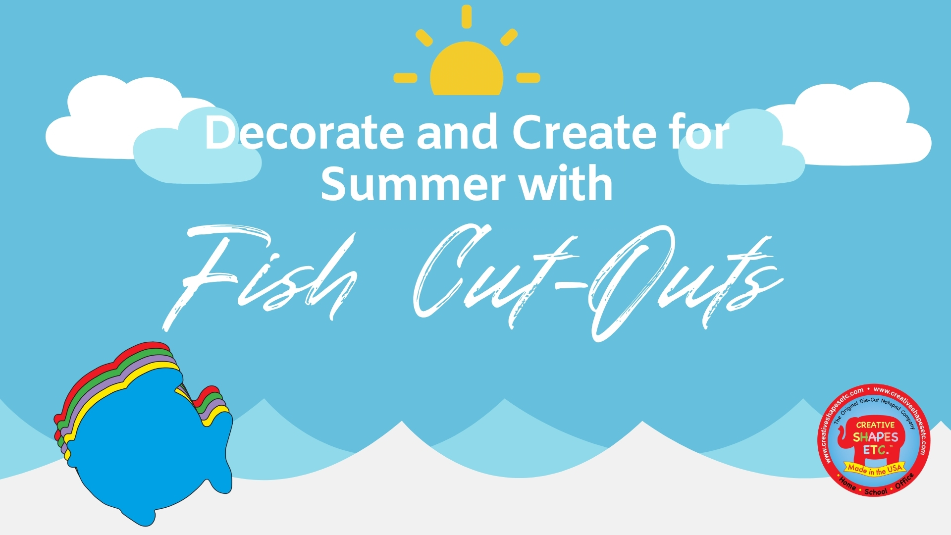 thumbnail video image 2 of SHAPES ETC. Large Single Color Creative Foam Cut-Outs - Fish, 2 of 12