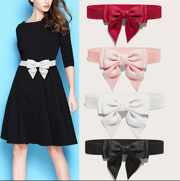 thumbnail video image 2 of Baqcunre Clearance! Belts for Women, Women Cute Bow Wide Elastic Waist Belt Adorable Dress Accessory, Womens Belt, Western Belts for Woman, 2 of 7