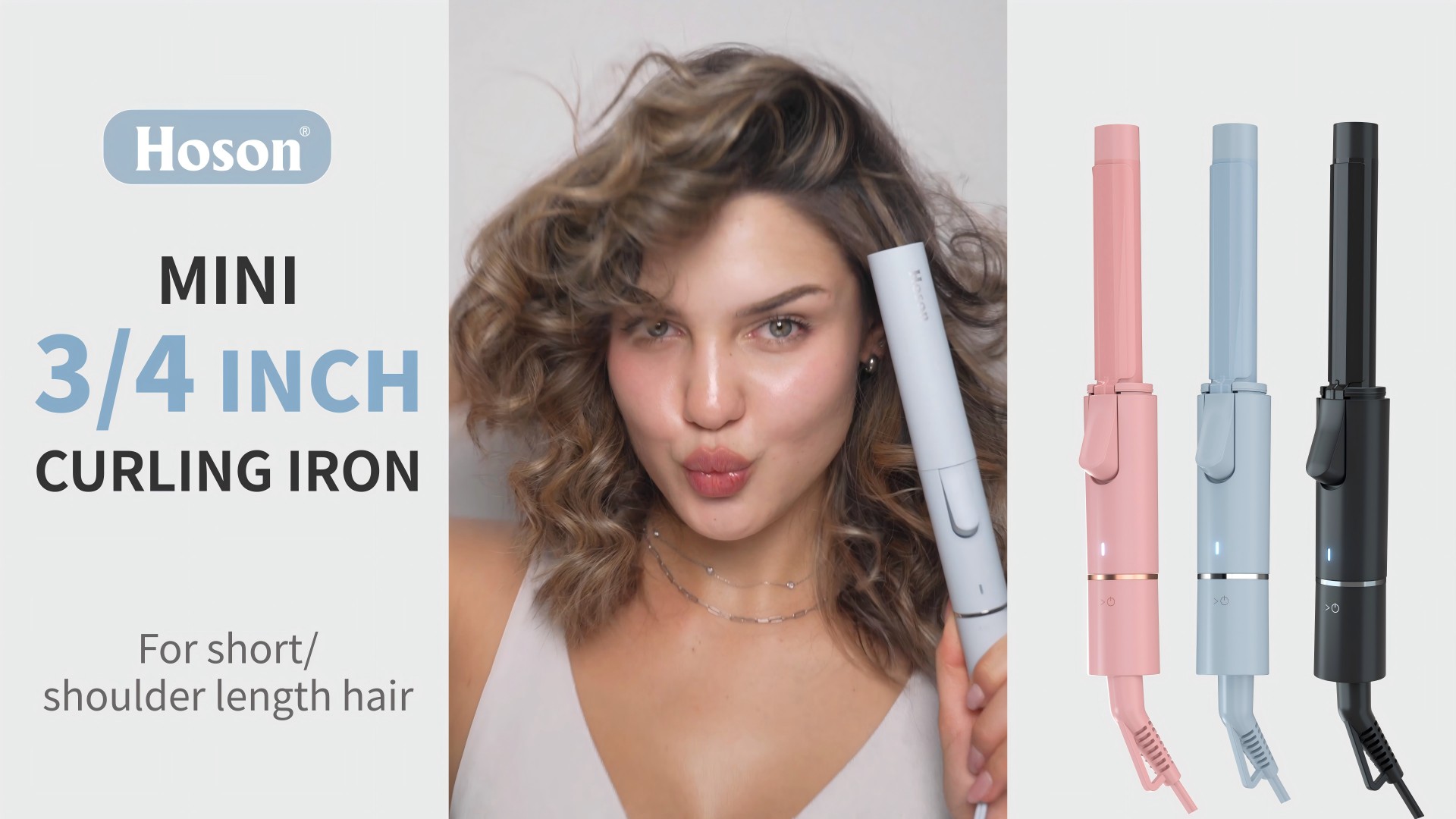 thumbnail video image 2 of Ceramic 3/4 Inch Mini Curling Iron for Short Hair, Small Hair Curler Iron for Travel, Dual Voltage Curling Wand for Worldwide Trip(Light Pink), 2 of 7