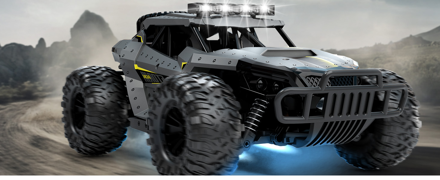 thumbnail video image 2 of Tecnock Pink RC Car 1/16 Scale Remote Control Car for Girls, High Speed 20+ KM/H All Terrains Rc Monster Truck with Two Rechargeable Batteries & Head Chassis Lights Gift Toy for Kids Adults, 2 of 8