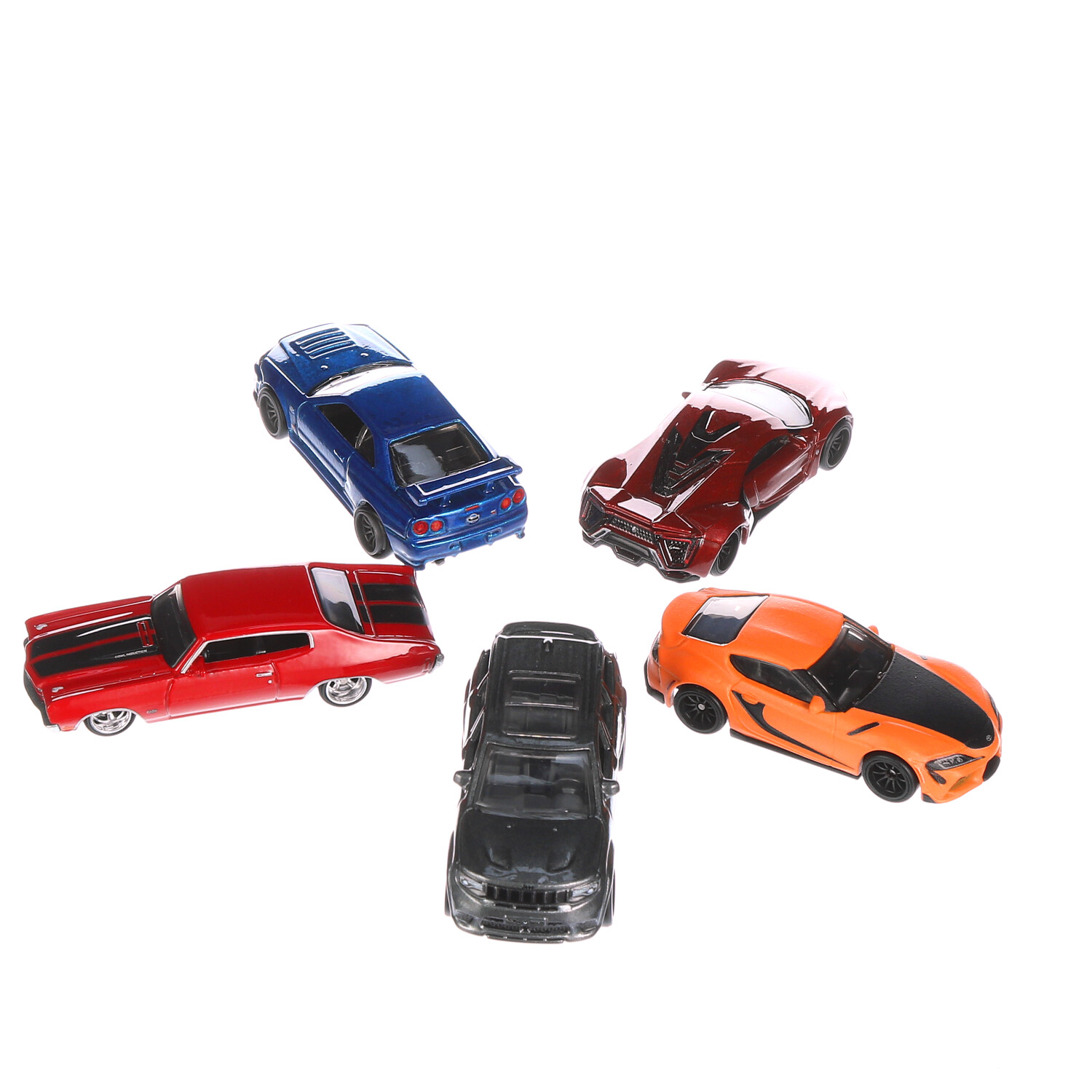 Hot Wheels Fast & Furious Premium Bundle of 5 1:64 Scale Toy Cars Inspired  By Fast Films