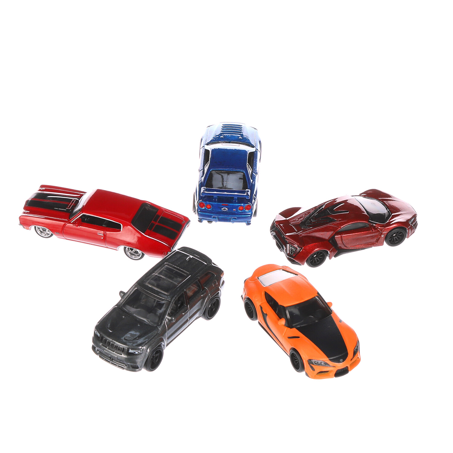 Hot Wheels Fast & Furious Premium Bundle of 5 1:64 Scale Toy Cars Inspired  By Fast Films