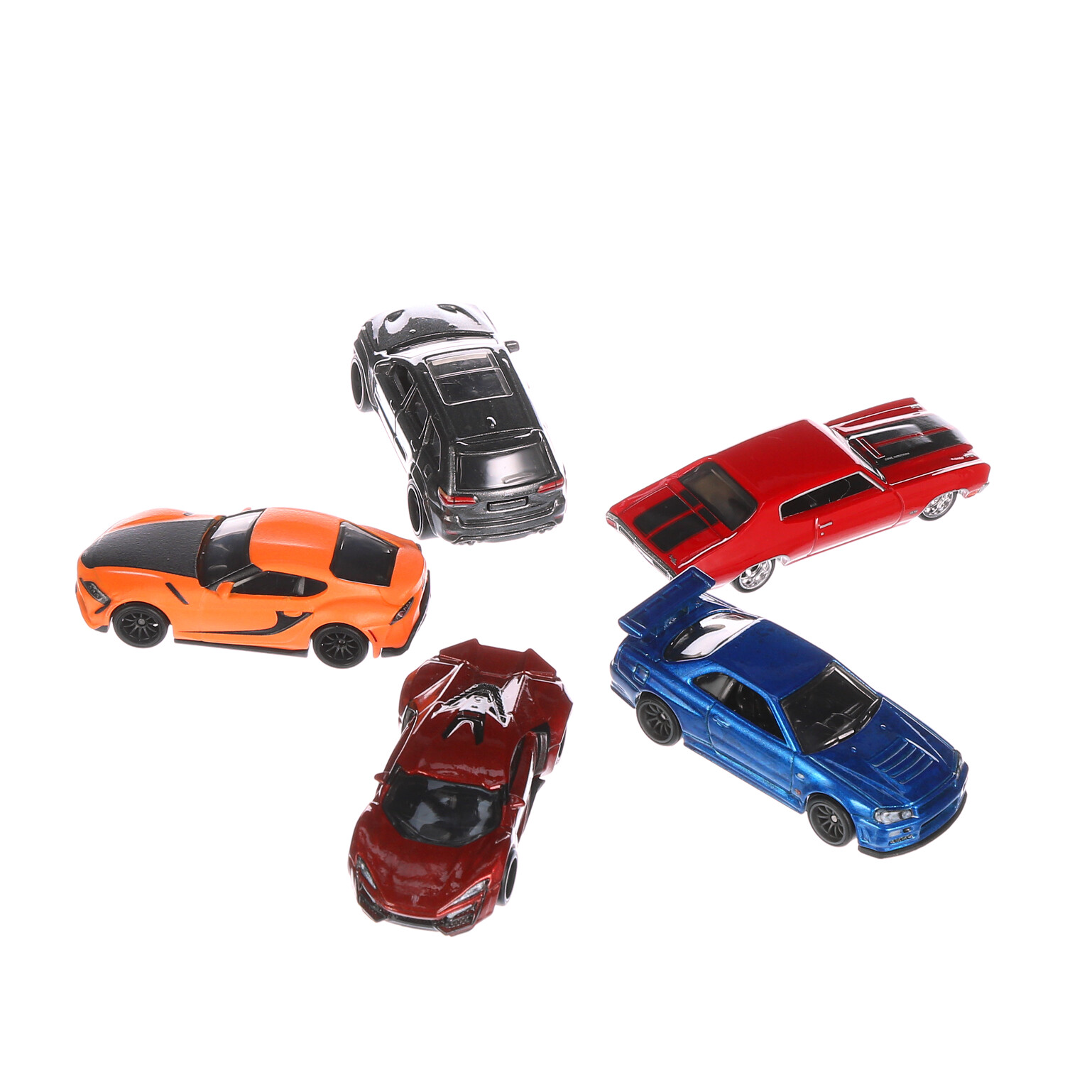 Hot Wheels Fast & Furious Premium Bundle of 5 1:64 Scale Toy Cars Inspired  By Fast Films 