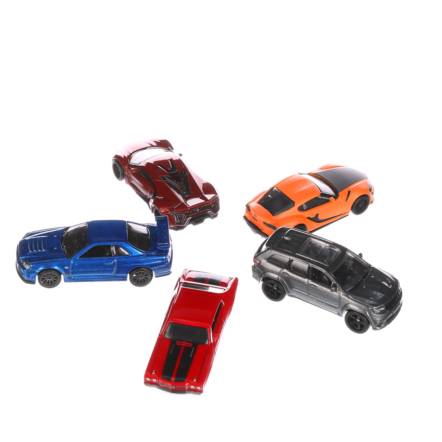 Hot Wheels Fast & Furious Premium Bundle of 5 1:64 Scale Toy Cars Inspired  By Fast Films