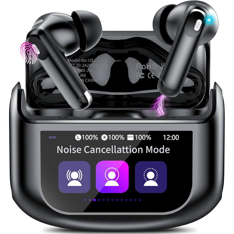 Sleep Earbuds Bluetooth 5.4 in Ear Smart Touch Screen Headphones, 48H Noise Cancelling Ear Buds with 5 EQ Modes, Mini Wireless Headphones Small Design for Side Sleepers, Clear Calls Earphones, IPX7