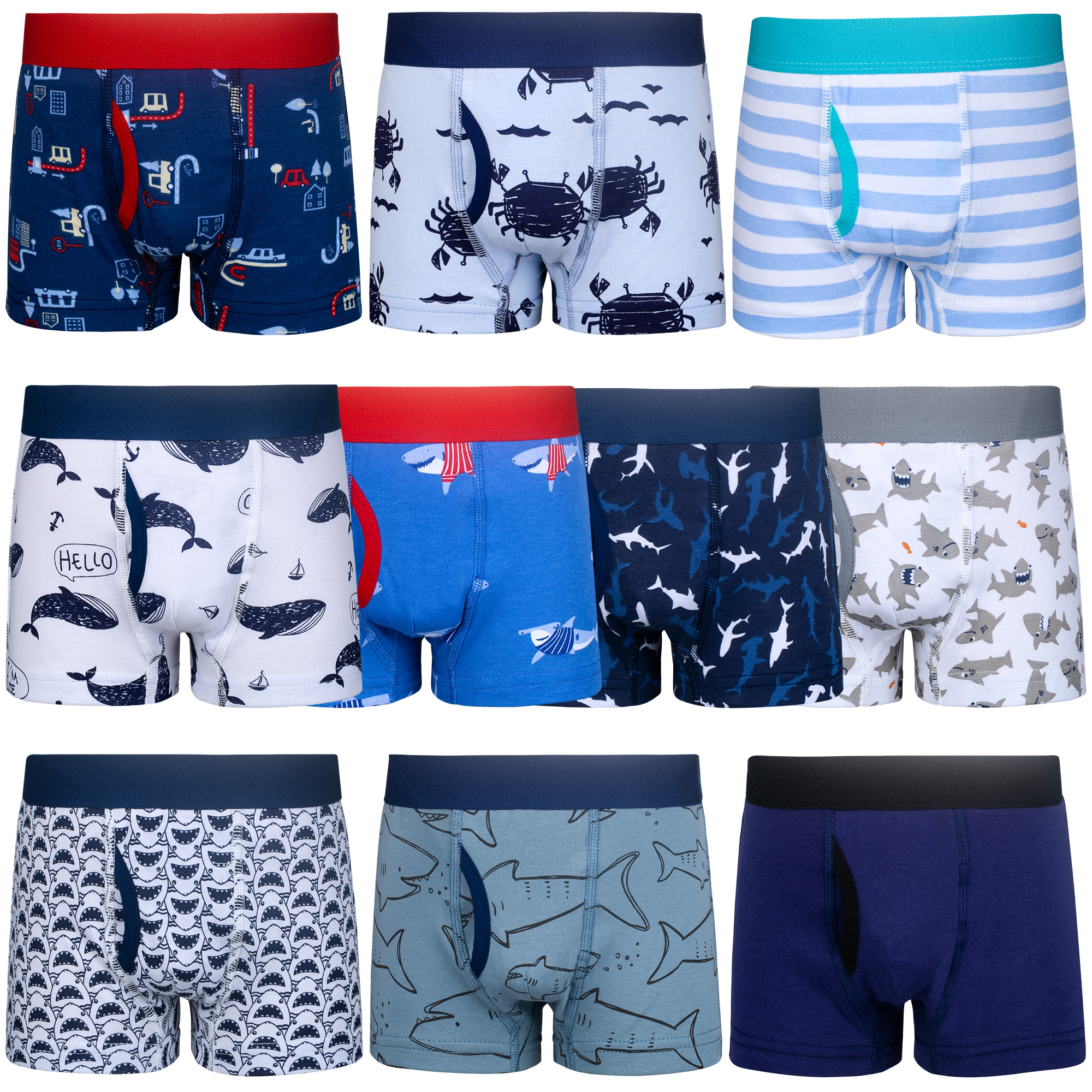 thumbnail video image 2 of BIG ELEPHANT Toddler Boy Underwear, Cotton Brief Soft Toddler Underwear, 10-Pack (3T-10Y), 2 of 11