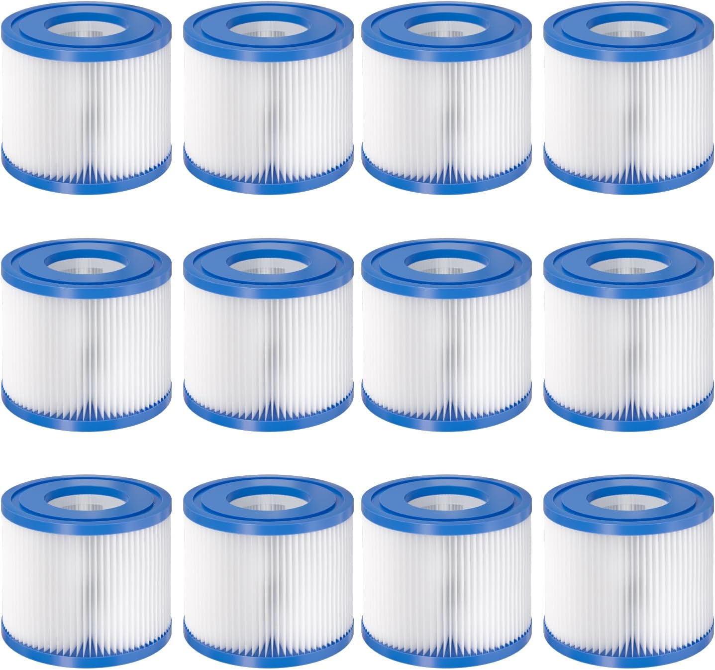 thumbnail video image 2 of 12 Pack Type VI Hot Tub Filters Cartridge Replacement for Saluspa Hot Tub Compatible with Lay-Z-Spa，Coleman SaluSpa 90352E, 58323E, 58323 Swimming Pool Pump, 2 of 9