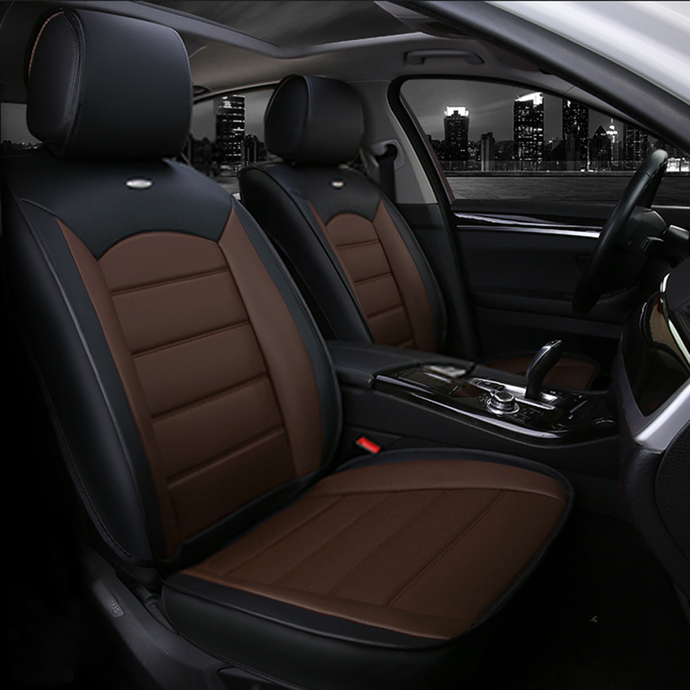 thumbnail video image 2 of Maidao Car Seat Covers Leather Set for Dodge for Nitro 2007-2012 5 Seats Waterproof Front Rear Cushion Protector Black and Coffee, 2 of 10