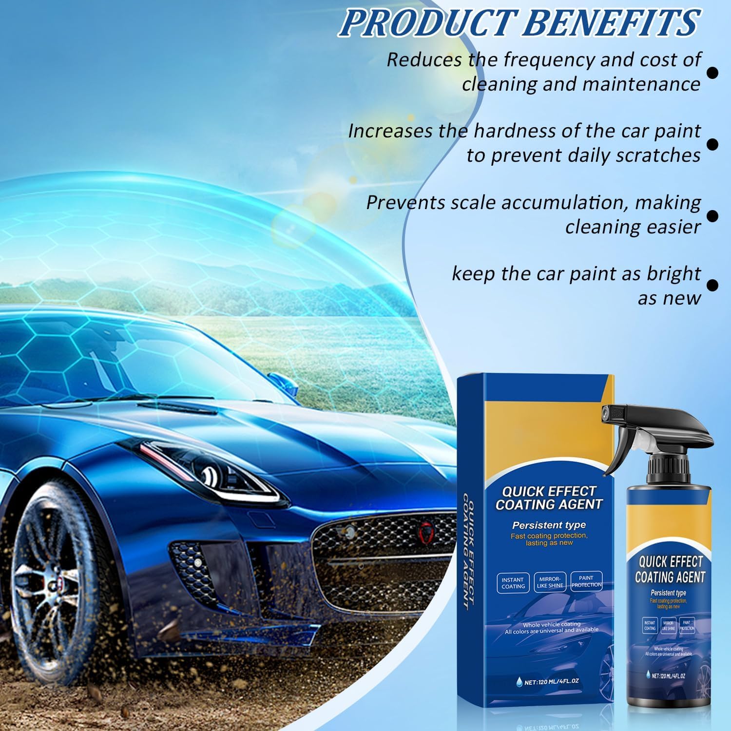 thumbnail video image 2 of YUSUIYI Car Coating Spray,4.23oz Advanced Quick Effect Coating Agent for Car,Car Scratch Wax Polish Sprays Waterless Wash for Shine & Protection, 2 of 7