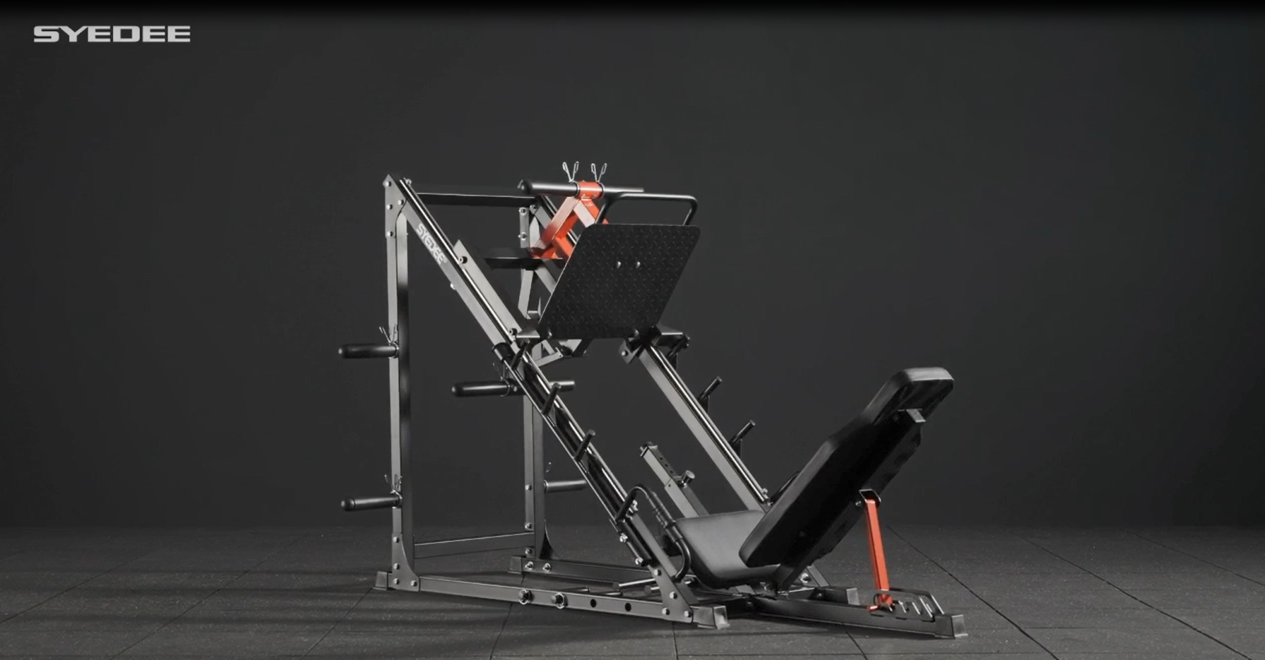 thumbnail video image 2 of syedee Leg Press Machine, 1500LBS Weight Capacity Adjustable Leg Machine with Resistance Band Pegs and Plate Storages, Workout Equipment for Strength Training, 2 of 8