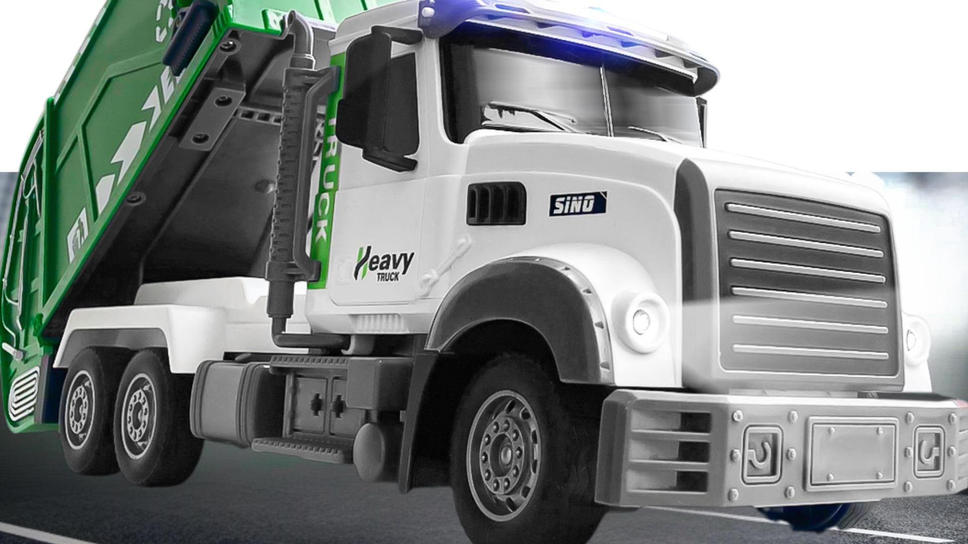 thumbnail video image 2 of JoyX RC Garbage Truck Toy with LED Lights –Rechargeable, Interactive Christmas Gift for Kids 3-8, 2 of 13