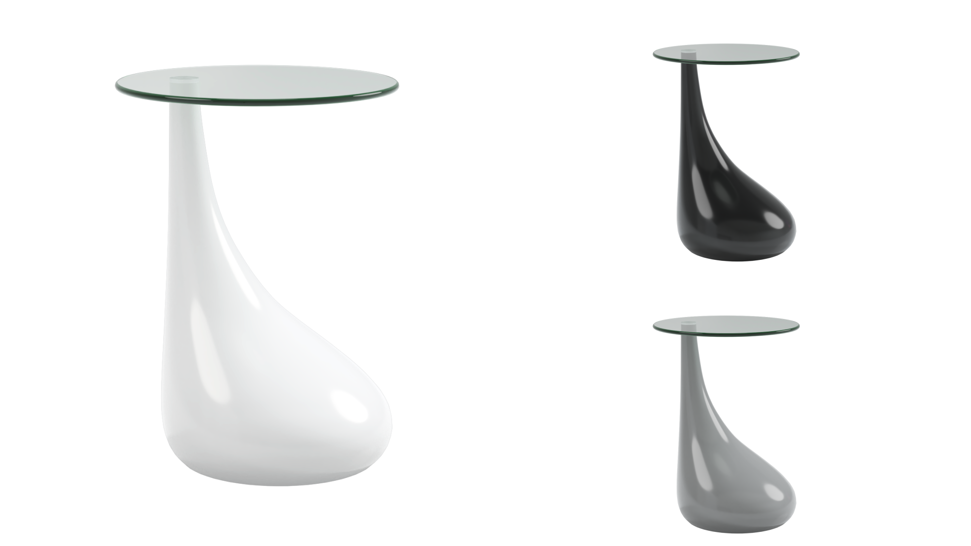 thumbnail video image 2 of vidaXL Coffee Table Set of 2 High Gloss White Fiberglass, Tempered Glass, 2 of 9