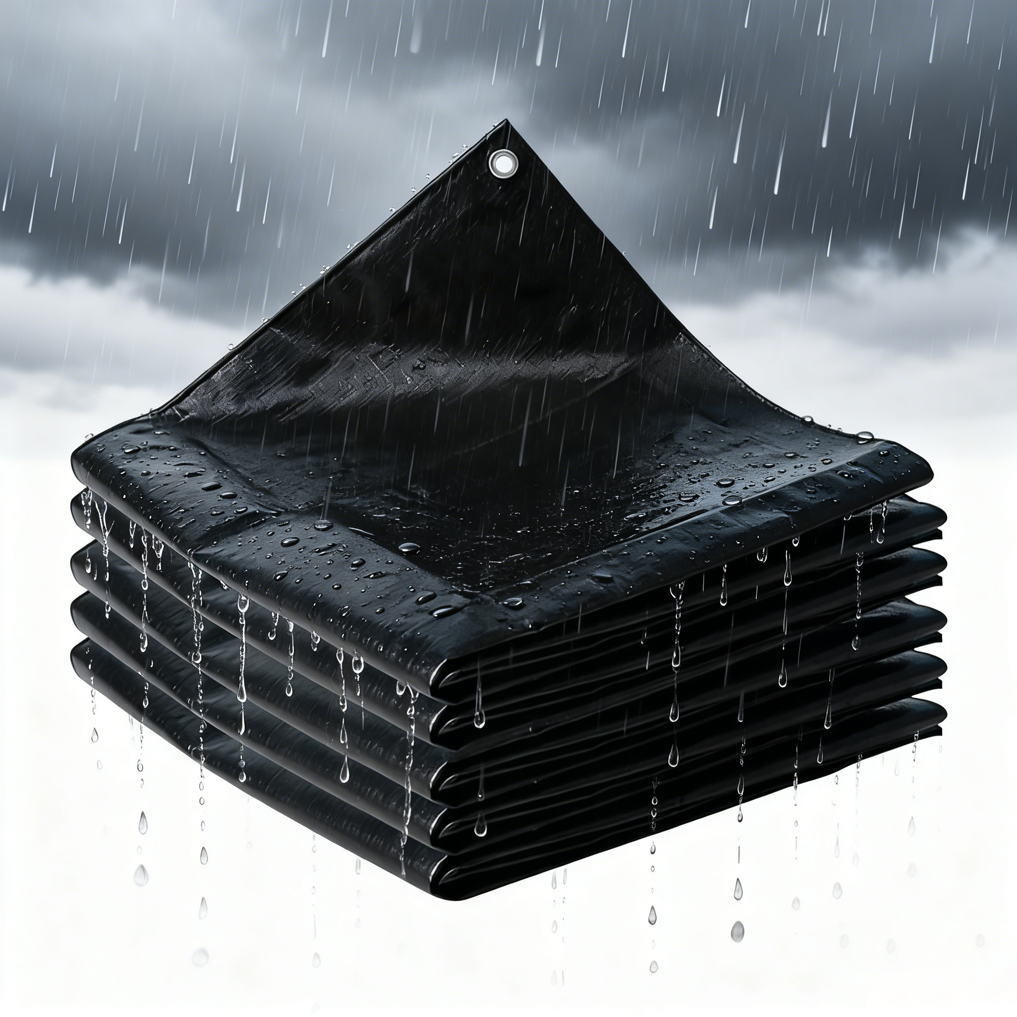 thumbnail video image 2 of 78.7" x 157.5" Duty Tarpaulin - Waterproof Sunproof Reinforced, Durable Water Resistant, Black - JASKFLY, 2 of 11