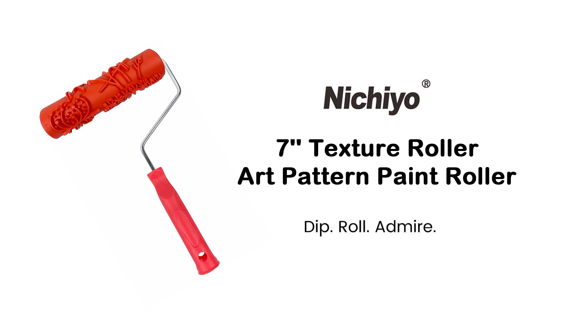 thumbnail video image 2 of Nichiyo 7'' Texture Roller, DIY Decorative Art Pattern Paint Roller Rubber Roller for Walls, Furnitures and Floors Decoration (EG346T), 2 of 6