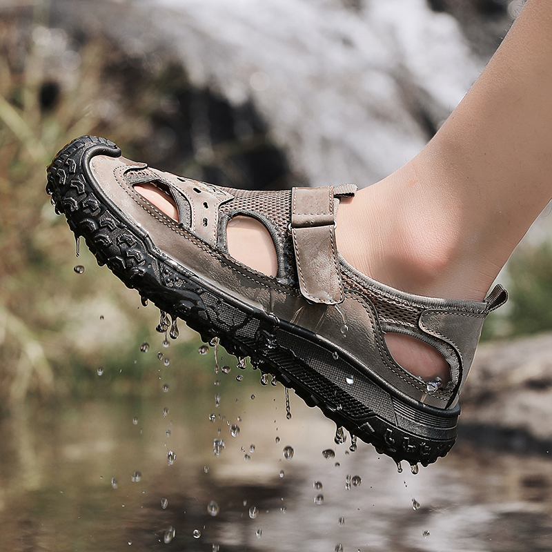 thumbnail video image 2 of YUDAI Men's hiking outdoor sports shoes – Non-Slip, Breathable Sneakers , Workout & Everyday Wear Velcro closure method, 2 of 9
