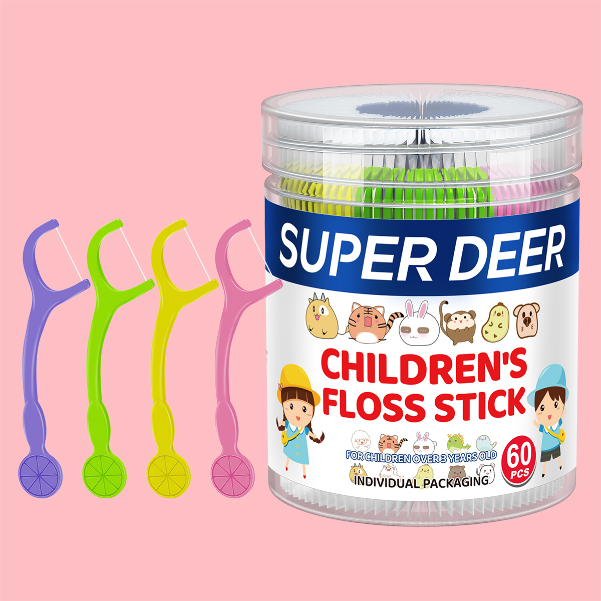 thumbnail video image 2 of Kids Dental Floss, Strong Cleaning, 120 Count, 2 of 10