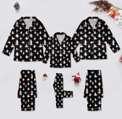 thumbnail video image 2 of HNMKIU Matching Family Pajamas Sets Long Sleeve Christmas Sleepwear Comfortable Family Holiday Outfits for Home andPhotos Black_008,Women:XXL, 2 of 7