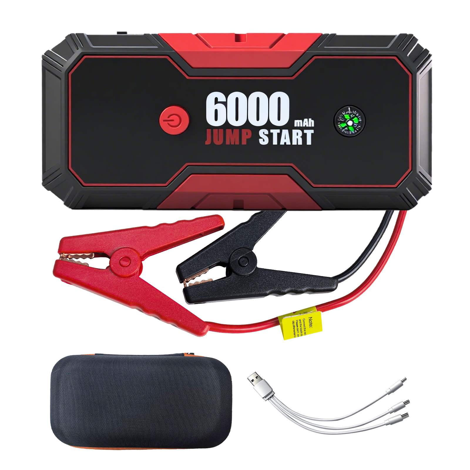 thumbnail video image 2 of QINK ROLMIL Car Battery Jump Starter, 6000A Car Jumper Starter Battery Pack for Up to 6.0L Gas & 3.0L Diesel Engines, 12V Portable Jump Box with Power Bank(Red Black), 2 of 8