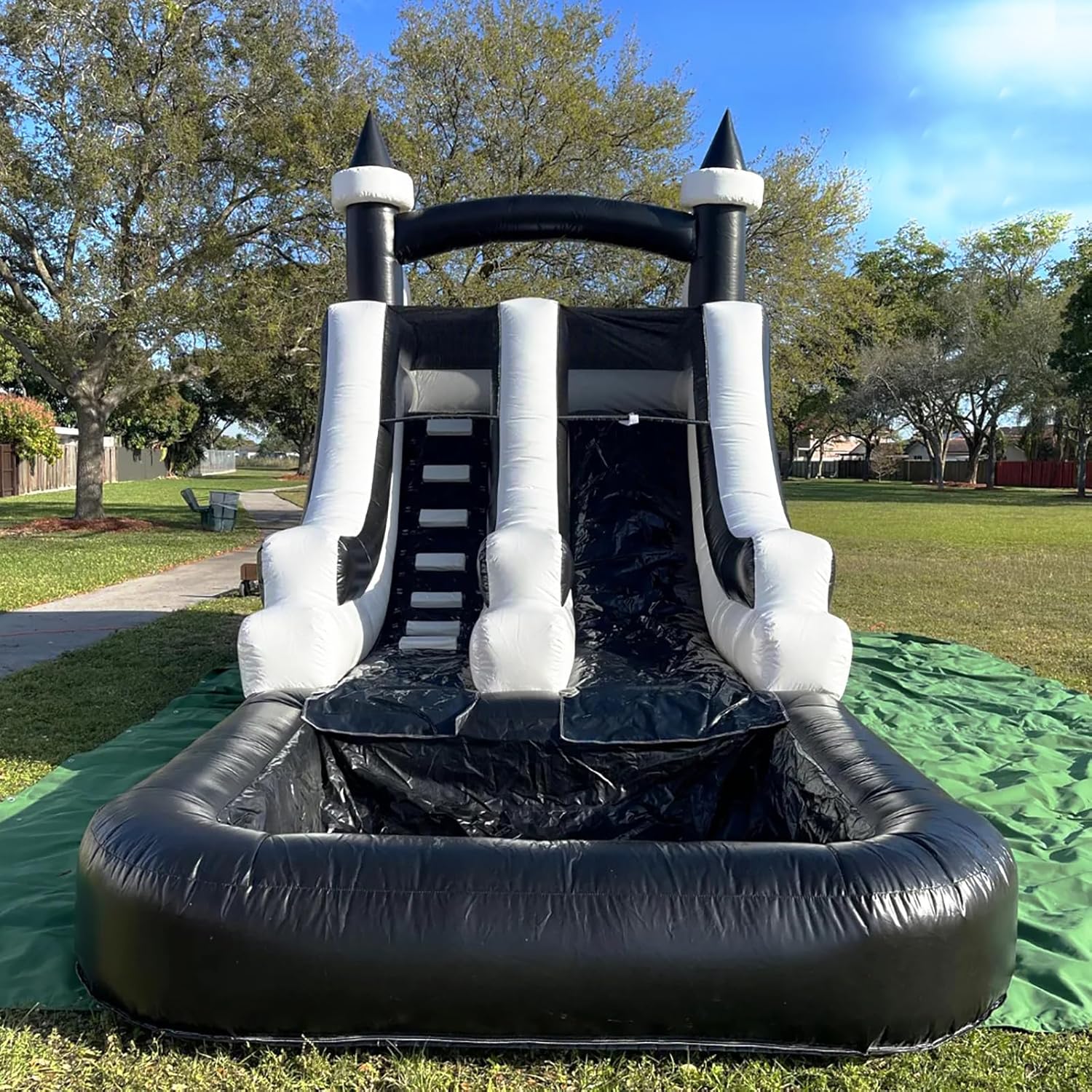 thumbnail video image 2 of Commercial Water Slide and Splash Pool with Blower for Kids 14FT, 2 of 9