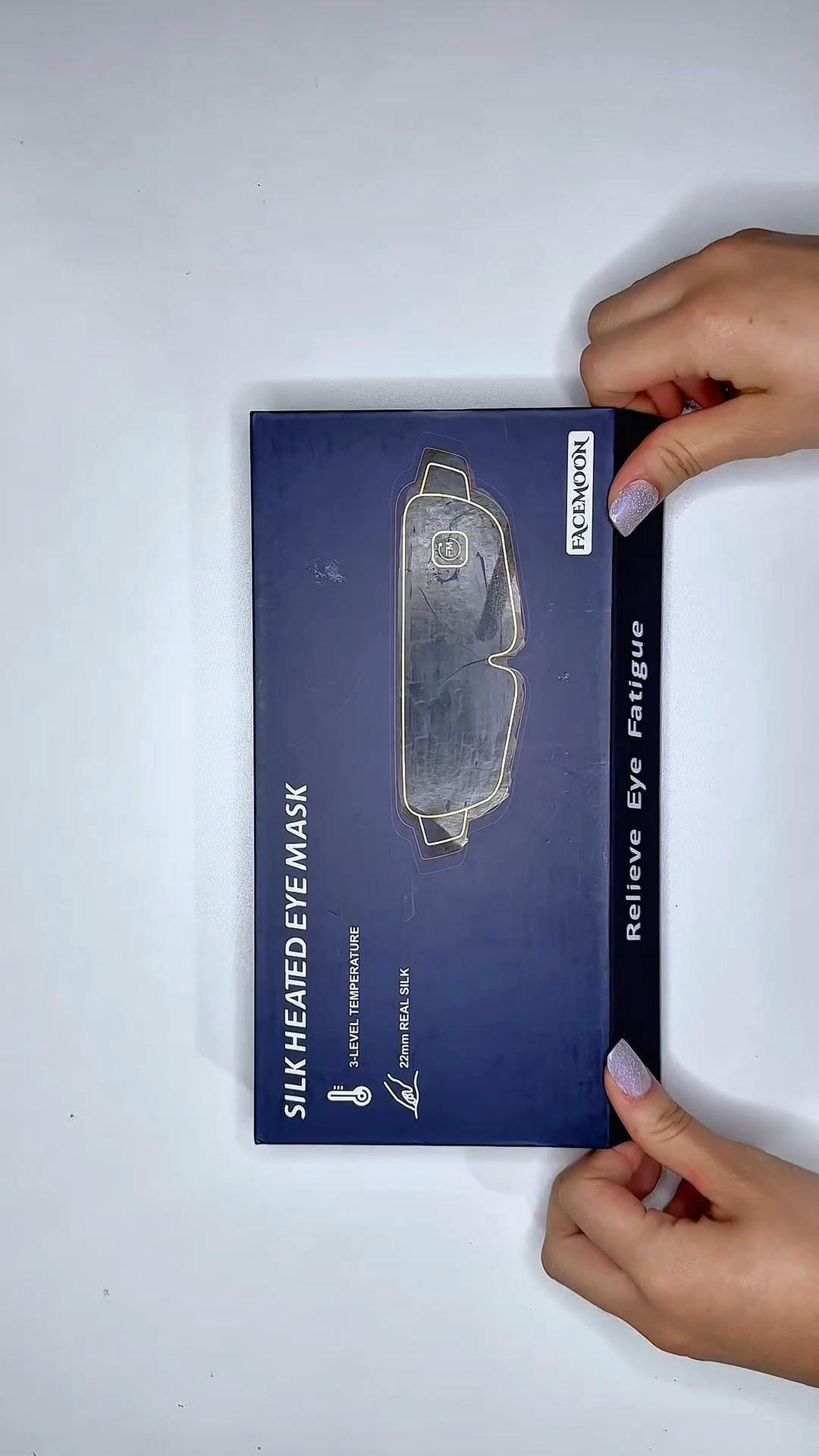 thumbnail video image 2 of Heated Eye Mask for Dry Eyes - Silk Cordless Warm Eye Compress Moist Heat, FSA HSA Eligible, Eye Heating Pad for Stye Treatment, Tired Eyes, Sleep, Travel, Washable, Rechargeable, Blue, 2 of 10