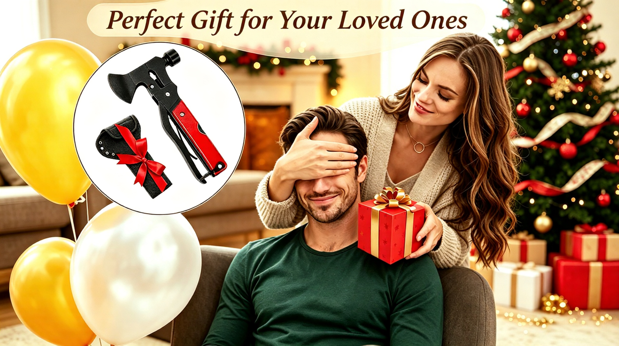 thumbnail video image 2 of EySHp Christmas gifts for men, Multitool Camping Axe, 19-in-1 Survival Gear Camp Hatchet, Portable Camping Hammer Multi tool for Hiking, Camping, Car Emergency and Men's Gift (Red), 2 of 11