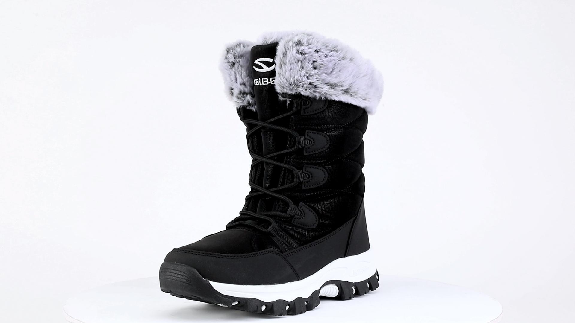thumbnail video image 2 of GUBARUN Women's Winter Waterproof Slip Resistant Snow Boots Warm Faux Fur Lined Mid-Calf Boots, 2 of 8