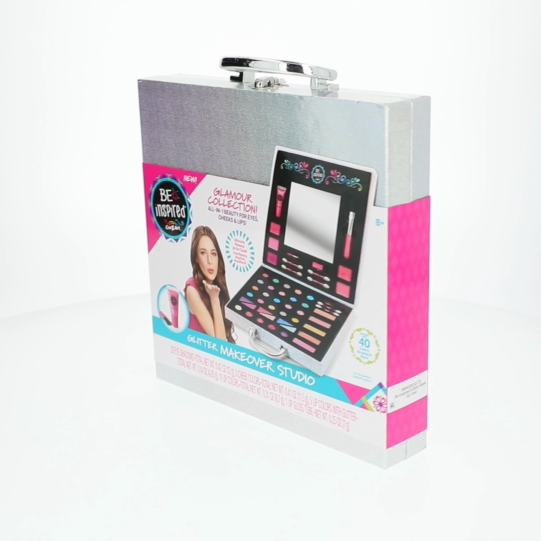 Cra-Z-Art Glitter Makeover Studio with Case Makeup Set for Tweens