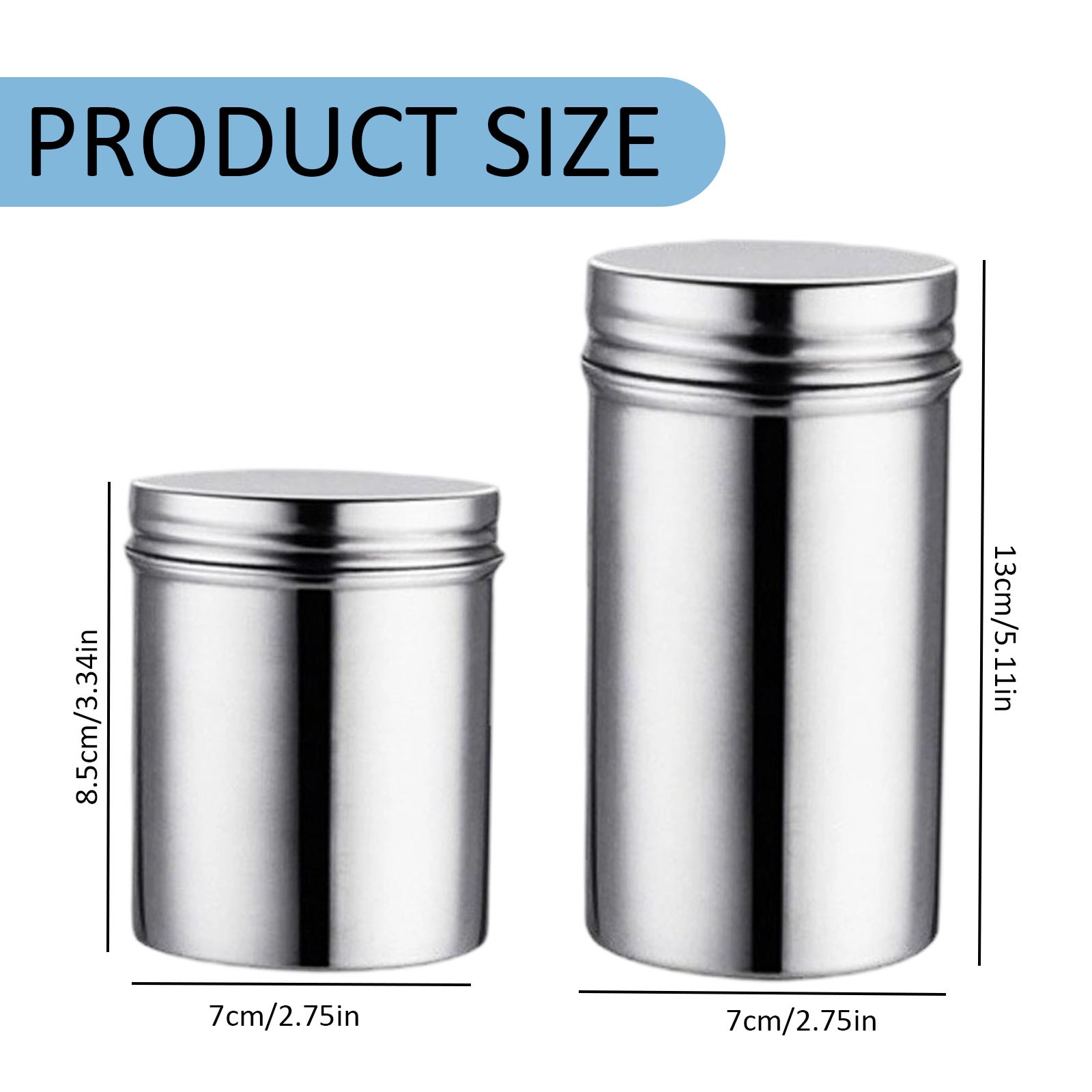 thumbnail video image 2 of Airtight 304 Stainless Steel Canister for Coffee and Tea, Metal Food Storage Jar with Lid for Kitchen Pantry, Sugar and Spice Container for Travel and Camping, Silver, 2 of 9