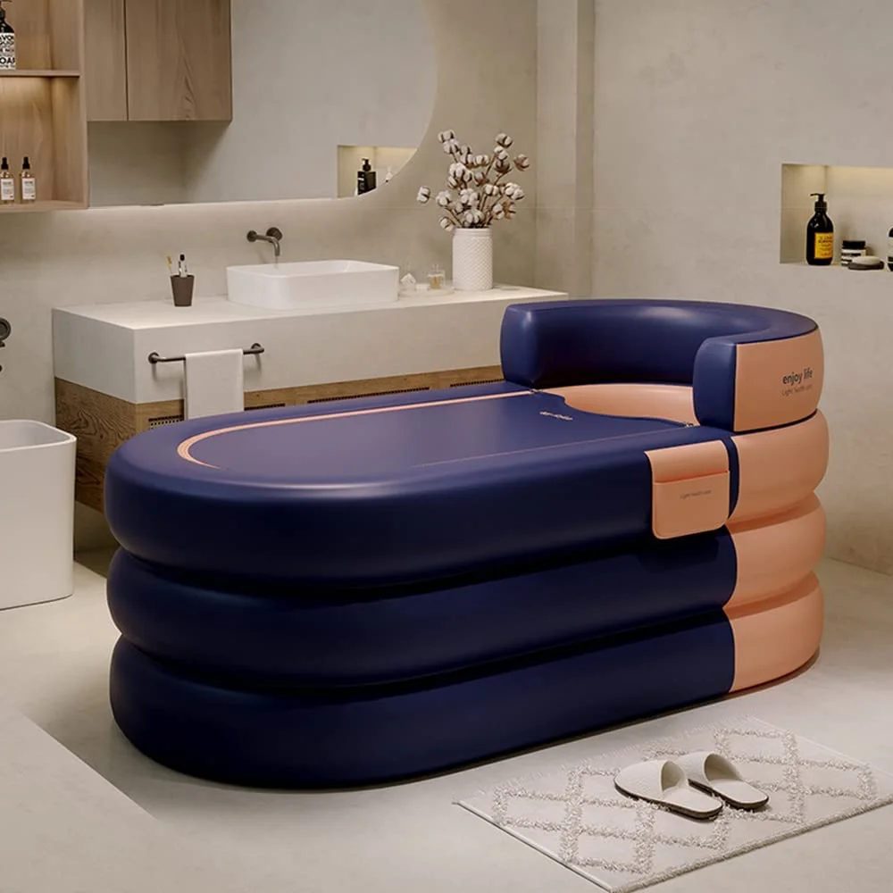 thumbnail video image 2 of Foldable Portable Soaking Inflatable Bathtub with Electric Air Pump,Eco-Friendly Bathing Tub for Shower Stall,One-piece Bath Cover Design with Zipper, Keep Temperature Long Time, 2 of 8