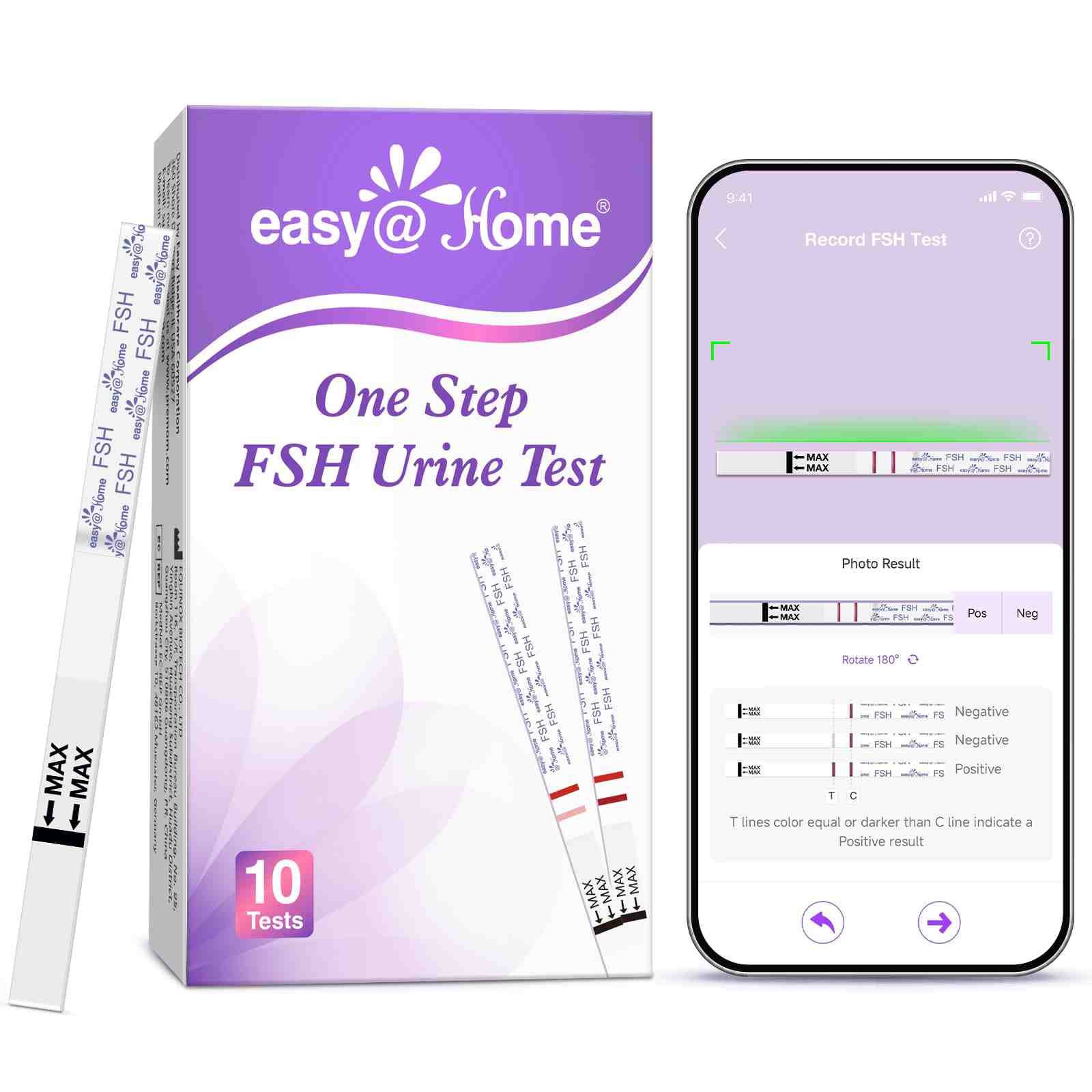 thumbnail video image 3 of Easy@Home FSH Urine Test Strips for At-Home Menopause, 10 Ct, 3 of 7