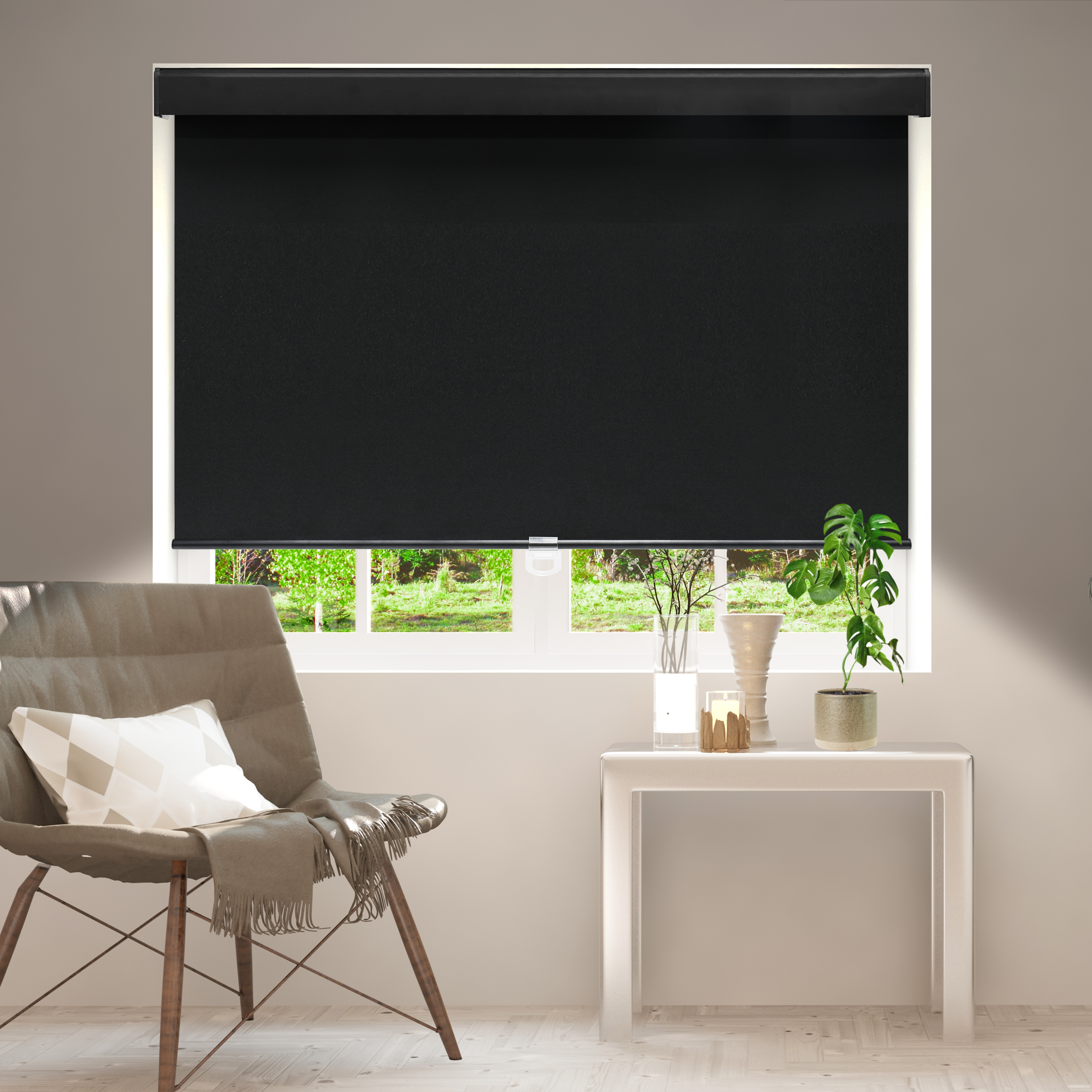 thumbnail video image 2 of ColourTree Cordless Blackout Roller Shades Blinds for Windows, Room Darkening with Thermal Insulated Fabric, UV Protection+, Easy Pull-Down System, Fit for Home, Office (52" W x 72" H, Black), 2 of 8