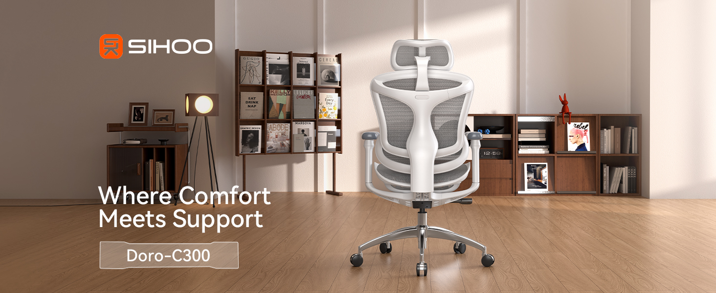 thumbnail video image 2 of Sihoo Doro-C300 Ergonomic Chair, 3D Armrests  Swivel Chair, Adaptive Lumbar Support Office Chair, Ergonomic Desk Chairs for Adults, Comfort Home Office Chair, Black (Set of 1)), 2 of 12