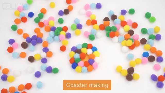 thumbnail video image 2 of 300 Pieces 1 Inch Assorted Pompoms with 100pieces Wiggle Eyes Multicolor Arts and Crafts Pom Poms Balls for Kids DIY Art Creative Crafts Decorations, 2 of 8