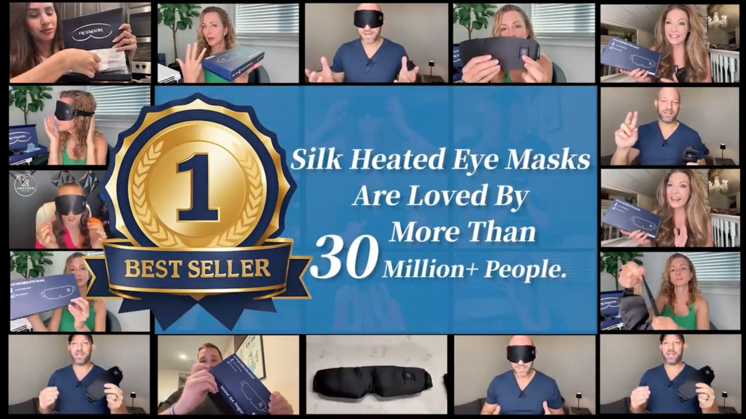 thumbnail video image 2 of Silk Heated Eye Mask for Dry Eyes, Cordless Rechargeable Warm Eye Compress with Moist Heat, Washable, Grey, 2 of 10