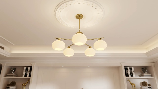 thumbnail video image 2 of KCO Lighting 5-Light Brass Gold Globe Sputnik Chandelier Modern Milk Glass Ball Kitchen Island Lamp, 2 of 10