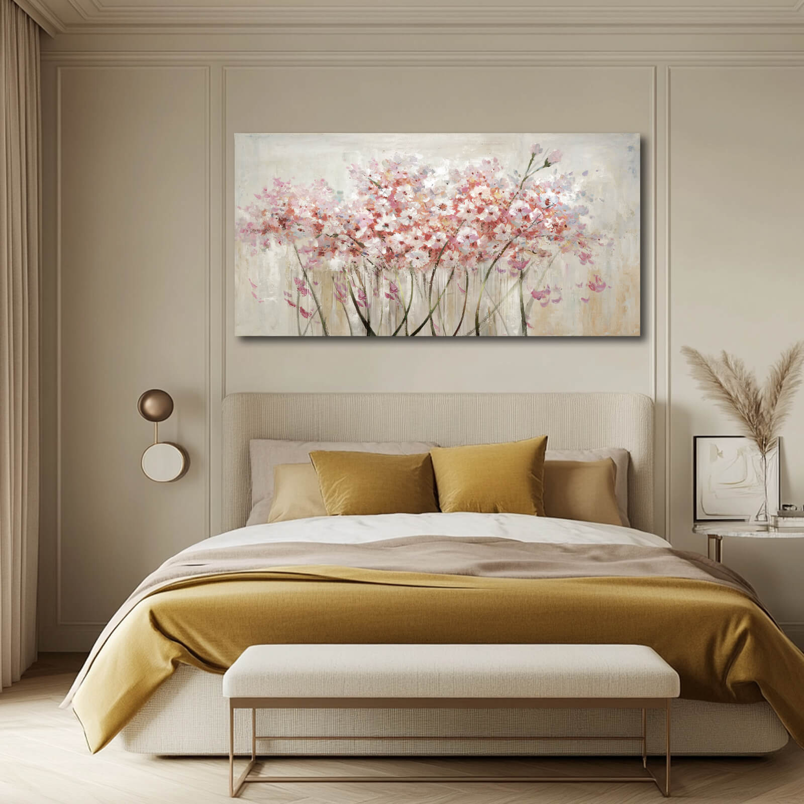 thumbnail video image 2 of Landscape Home Decor Wall Art Blossom Picture Print 24"x48" Women Room Decor for Bedroom Botanical Large Painting Posters for Office, 2 of 8