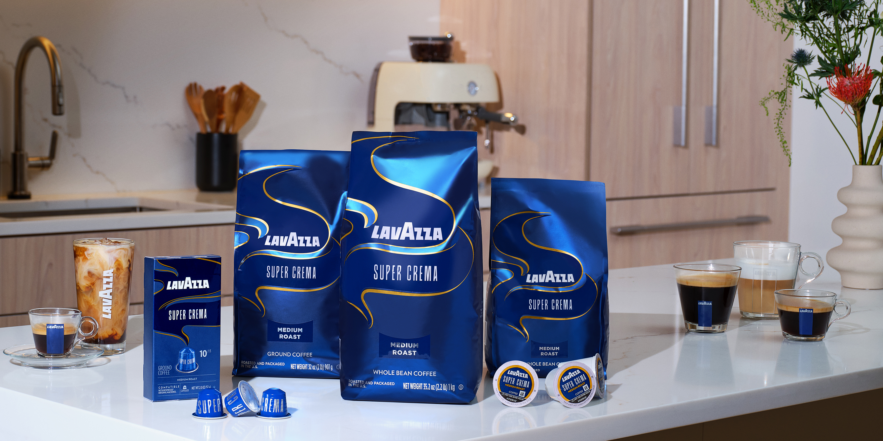 thumbnail video image 2 of (2 pack) Lavazza Super Crema Whole Bean Coffee, Medium Espresso Roast, Arabica and Robusta Blend, 2.2 lb Bag, 2 of 11