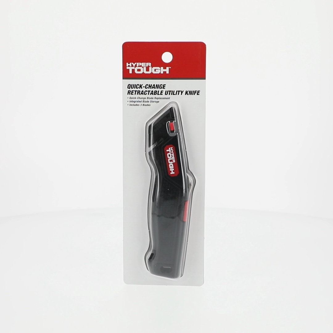 Hyper Tough Retractable Utility Knife with Quick-Change Blades