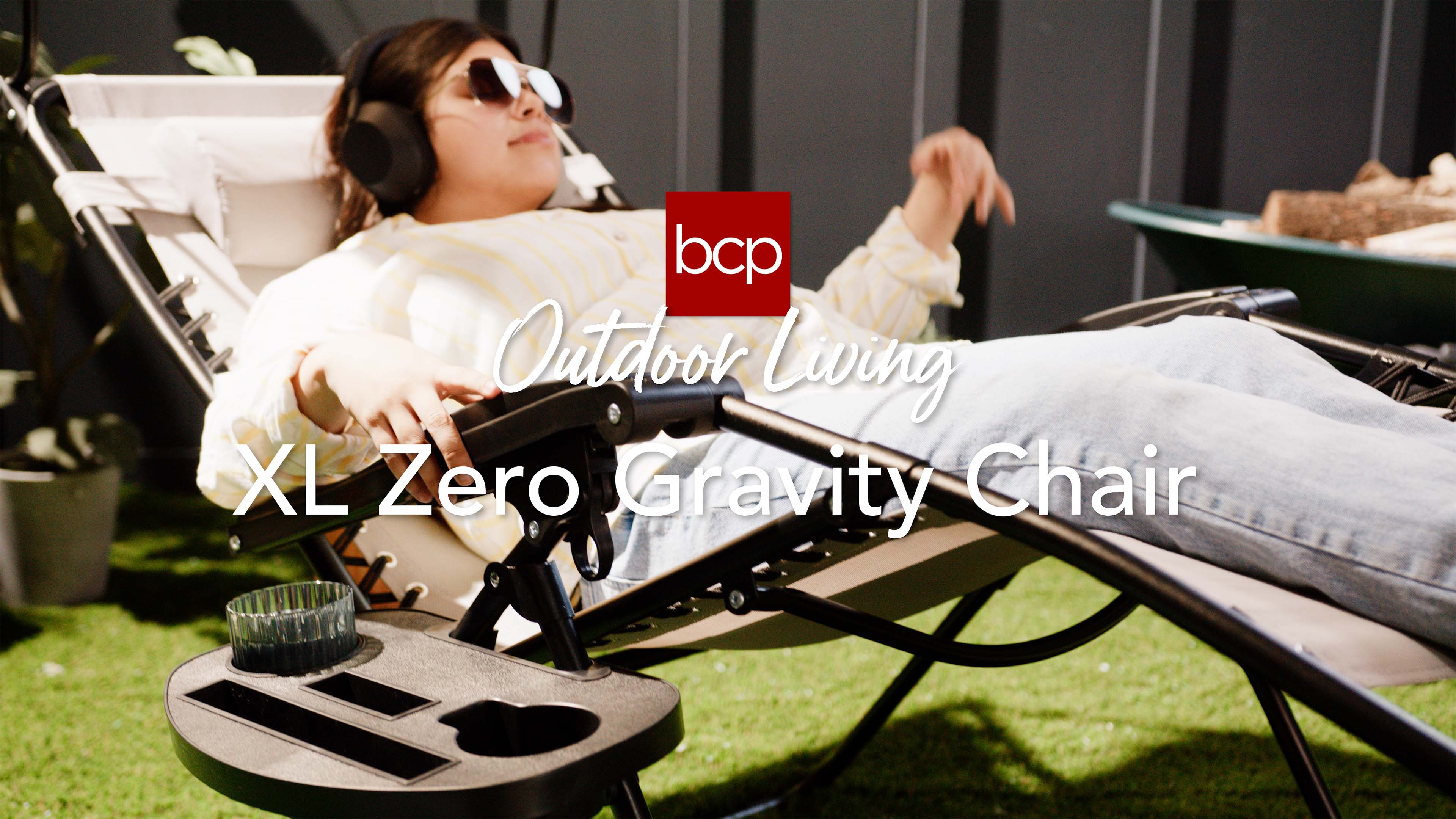 thumbnail video image 2 of Best Choice Products 30" Extra Wide Folding Zero Gravity Patio Lounge Chair w/Canopy Shade - Marine, 2 of 10