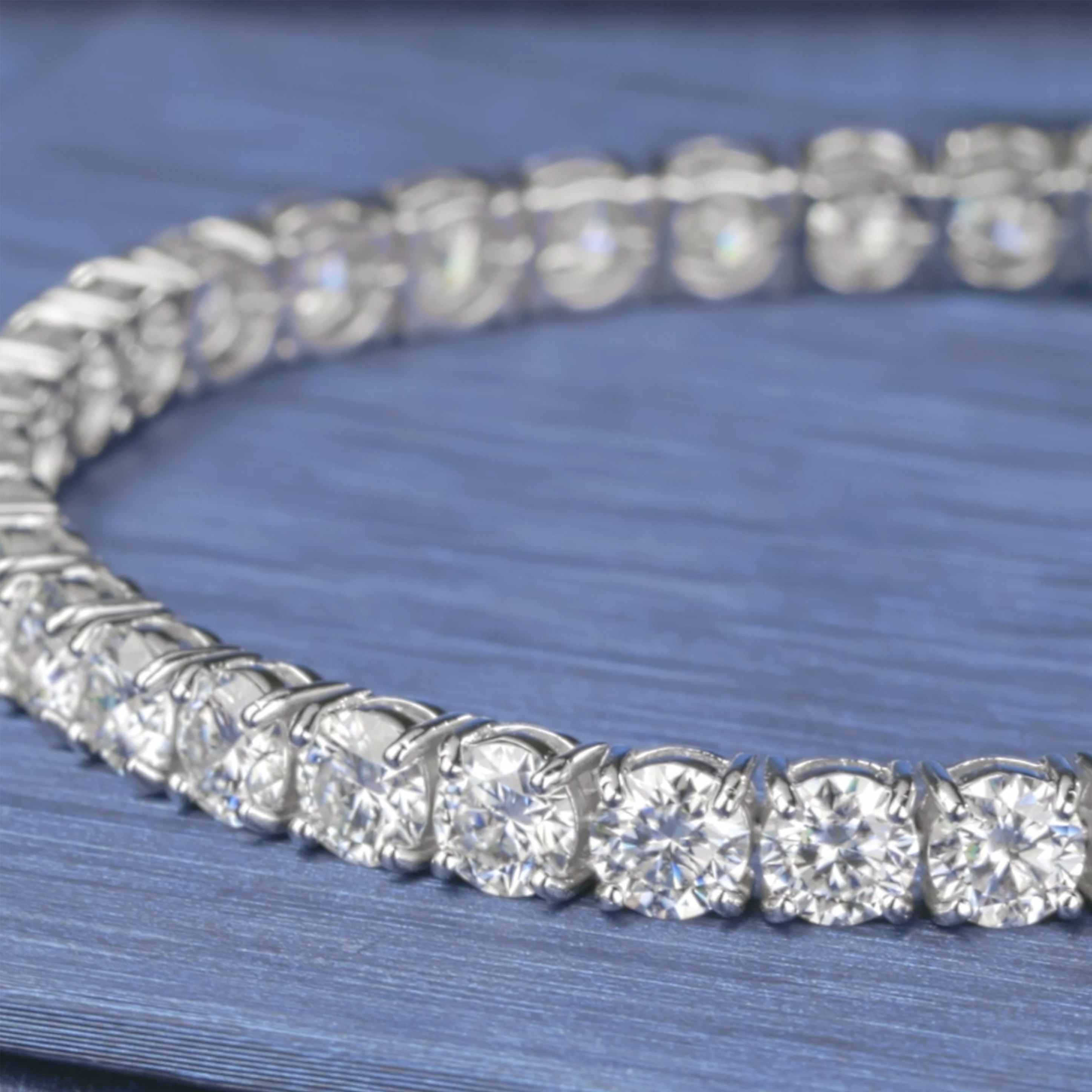 thumbnail video image 2 of Gem Stone King 18.00 Cttw Round White Moissanite Tennis Bracelet for Women | 925 Sterling Silver | Round 5MM | 7.25 inch | Fine Jewelry Gifts for Her Mom Women Wife, 2 of 5