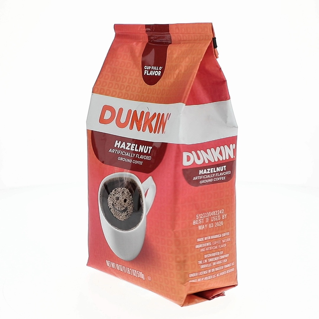 Dunkin‚Äô, Ground Coffee, 18 oz Bag, Hazelnut Flavored - Walmart.com